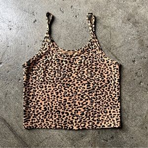Shop Arq crop tank in leopard, size medium (price is firm)